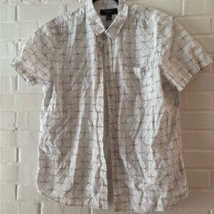 Men's White Geometric Shirt